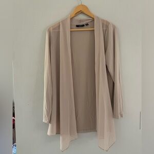 Susan Graver Light Tan Open Cardigan